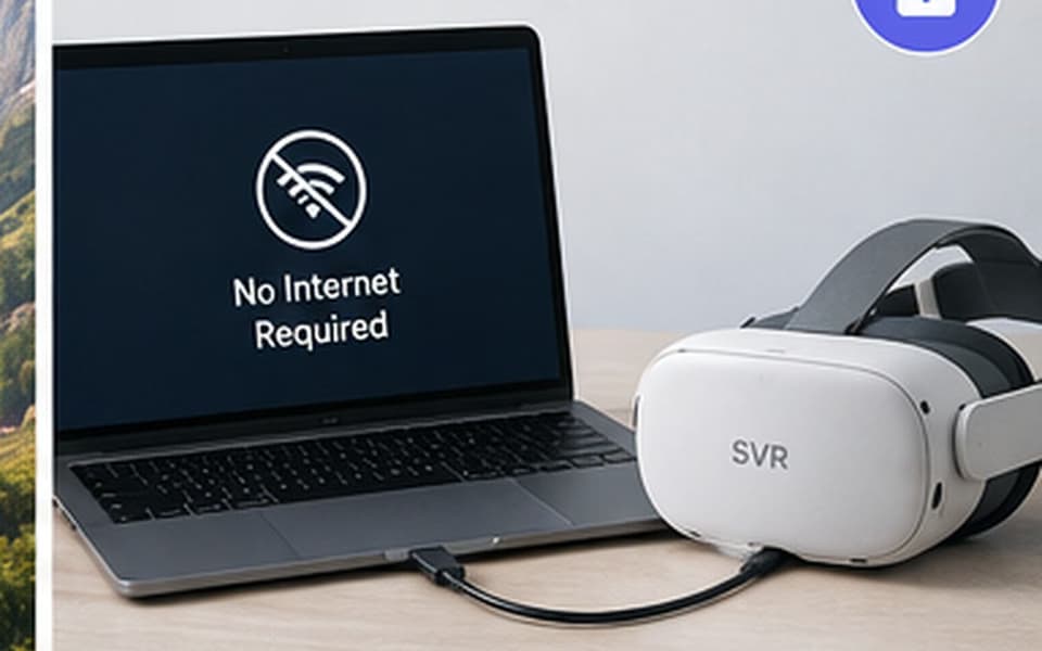 A MySense-VR project transferred directly from a computer to a headset for offline use