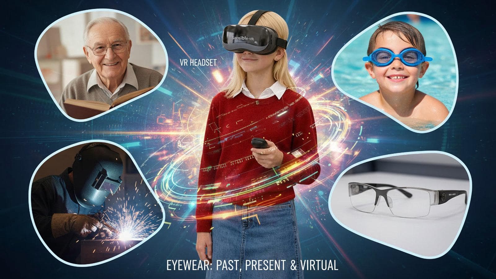 It's not goggles, glasses, or visor... it's a VR headset